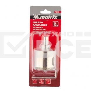Сверло алмазное Matrix по керамограниту, 45 х 67 мм