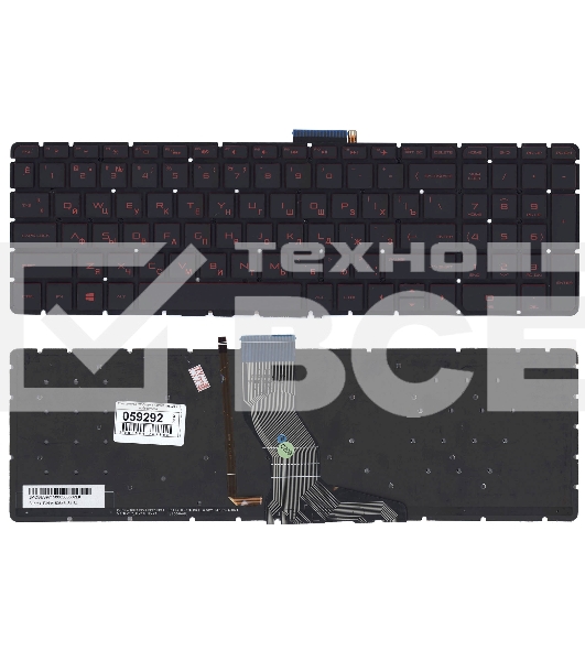 Клавиатура для ноутбука HP Omen 17-W000 черная с красной подсветкой