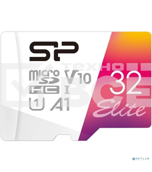 Флеш карта microSD 32GB Silicon Power Elite A1 microSDXC Class 10 UHS-I U3 100 Mb/s (SD адаптер)