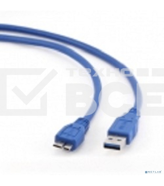 Кабель Gembird/Cablexpert CCP-mUSB3-AMBM-1 USB 3.0 Pro , AM/microBM 9P, 30см, экран, синий, пакет