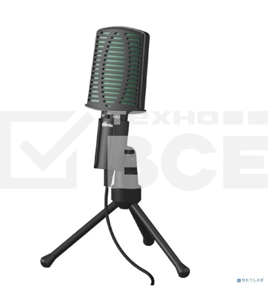 Микрофон RITMIX RDM-126 Black-Green 0dB=1V / Pa на 1kHz, 50Hz-16kHz, ?2.2 k?, 3,5 мм, 1,8 м