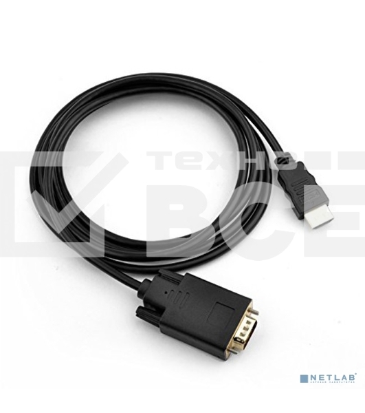 Кабель-адаптер ORIENT C702, HDMI M --> VGA 15M, длина 1.8 метра, черный