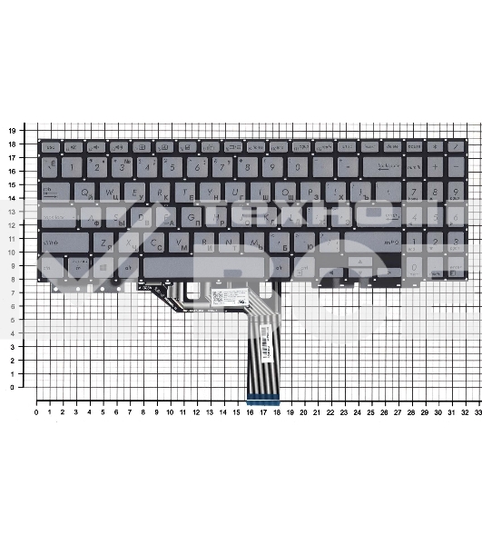 Клавиатура для ноутбука Asus ZenBook Flip 15 UX562F серебристая с подсветкой