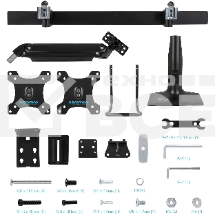 Кронштейн Kromax OFFICE-20 black, 1 шт/уп. Кр. алюм. настол. для мон. 17
