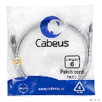 Шнур комм. Cabeus, cat.6, экр., F/UTP, RJ45/RJ45, LSZH, AWG24, 1.5м, серый, фото 1