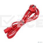 Кабель питания Cablexpert Россия PC-186-VDE-R-1.8M, Schuko-C13, 3x0.75мм2, 10A, с заземлением, медь, 1.8м, красный, пакет, фото2