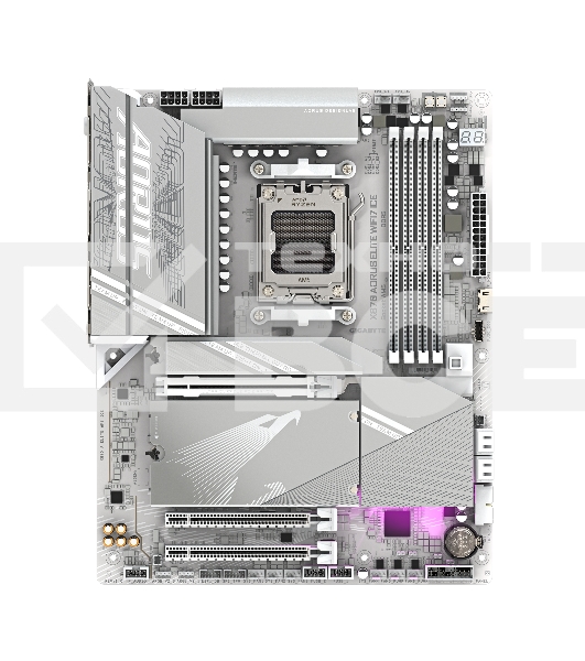 Материнская плата Gigabyte X870 AORUS ELITE WIFI7 ICE, AM5, AMD X870, 4xDDR5, 4xSATA, 4xM.2, 1xPCI-E 5.0 x16, 1xPCI-E 4.0 x4, 1xPCI-E 3.0 x2, 1xHDMI, 1x 2.5Gb LAN, 2xUSB-C 4.0, 2xUSB 3.2 Gen 2, 4xUSB 3.2 Gen 1, 4xUSB 2.0, 2x3.5 мм, 7.1, ATX
