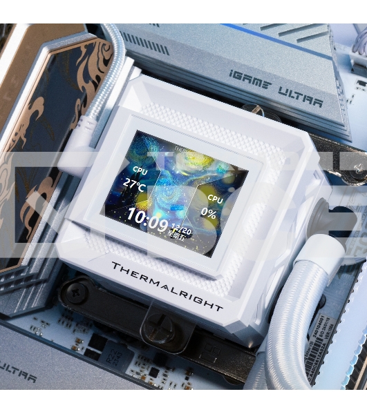 Водяное охлаждение для процессора Thermalright Frozen Warframe SE 240 ARGB White (240mm, LED temp., Black, ARGB/ Fans: 2x120mm, 70.84CFM, 29.8dBA, 2000RPM/ Pump height 59mm, Rad thickness 27mm/ S: 1851, 1700, 1200, 115X, AM5, AM4)