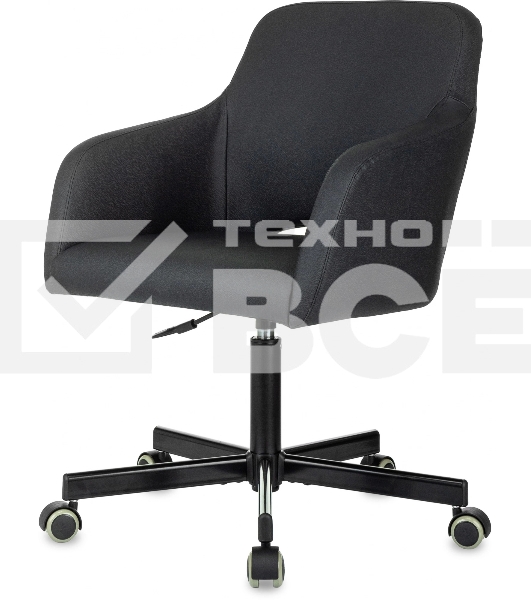 Кресло офисное Бюрократ CH-380M черный, эко.кожа, крестов. металл