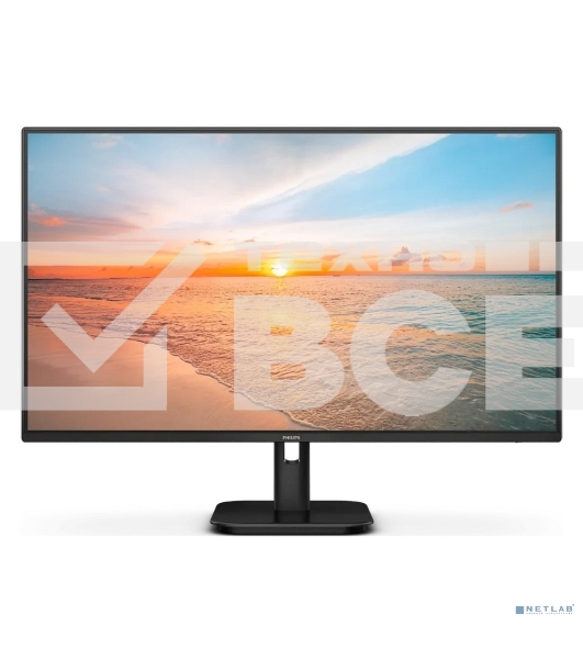 Монитор 27' Philips 27E1N1100D IPS 1920x1080, 100 Гц, 4 мс, 16:9, 250 кд/м², HDMI 1.4, VGA, DVI, 3.5 мм, Adaptive-Sync, черный