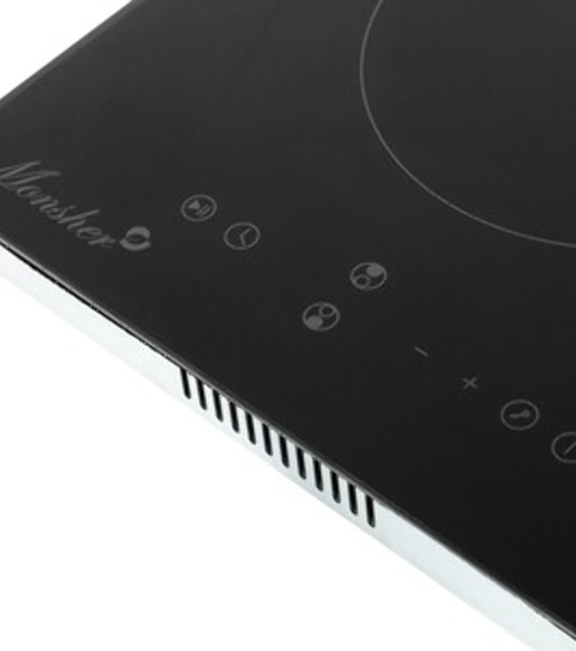 Варочная панель Monsher, High-Tech, Hi-Light, 30 см, 2 конфорки, 9 уровней мощности, сенсорное управление, автоматическое отключение, индикация остаточного тепла, таймер, черный