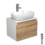 Комплект для ванной, 4 предмета (Тумба подвесная Bau Blackwood 60 + Раковина BAU 59х40 + Смеситель высокий Hotel Still, нерж. сталь, выпуск черный), фото6