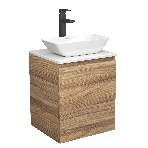 Тумба Bau Dream Blackwood 50 с дверцей, раковина BAU Spectrum mini 47х24 смеситель для раковины высокий Hotel Black, черный, фото3