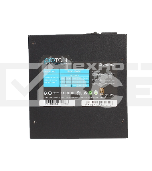 Блок питания Chieftec BDF-1000C, 1000Вт, 80 PLUS Bronze, 140мм, модульный, черный