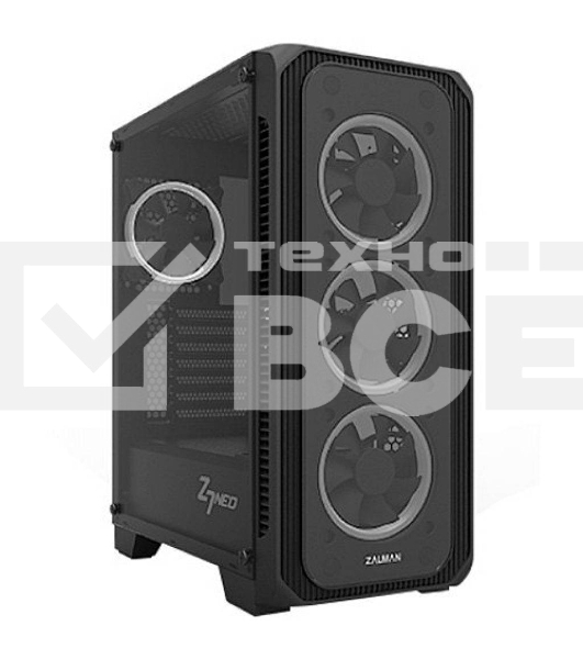 Компьютерный корпус ZALMAN Z7 NEO, без БП, большое боковое окно, черный, ATX