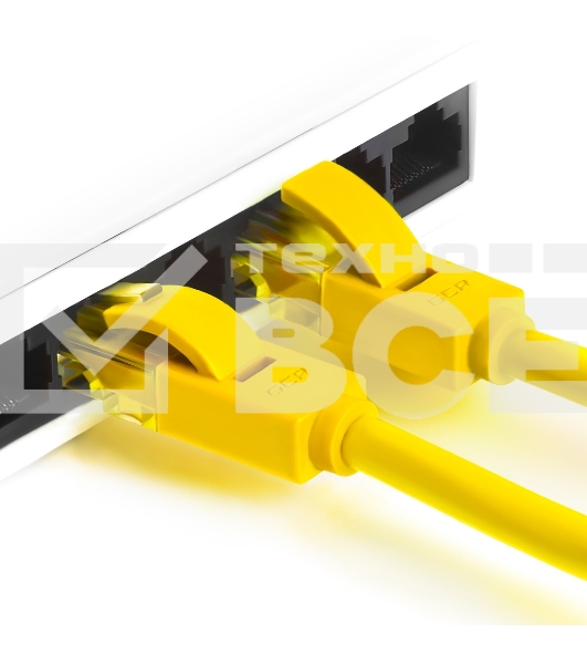 Патч-корд Greenconnect Патч-корд UTP прямой ethernet 0.5m кат.5е, RJ45, литой (Желтый) (GCR-LNC02-0.5m)