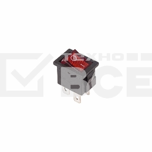 Выключатель клавишный 250V 6А (4с) ON-OFF красный с подсветкой Mini 36-2190 Rexant