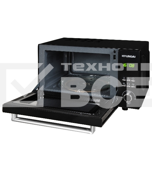 Микроволновая печь Hyundai HYM-D2073 черный, 23 л, 800 Вт, переключатели - кнопки, поворотный механизм