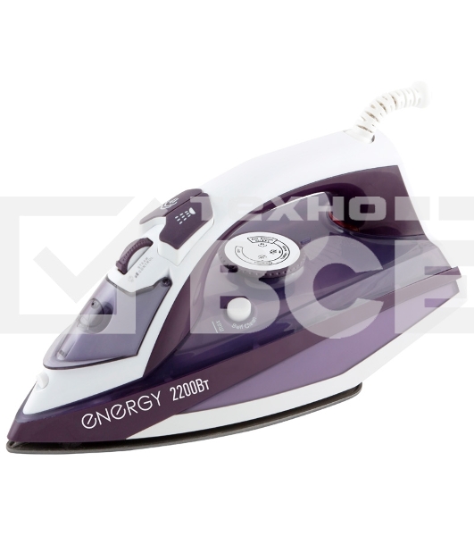 Утюг Energy EN-344 фиолетовый 2200 Вт, пар, спрей, пар.удар, самооч., тефлоновая подошва (270076)