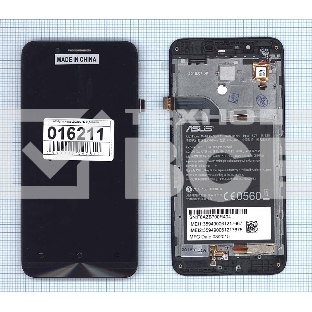 Дисплей для Asus ZenFone Go ZC500TG черный с рамкой