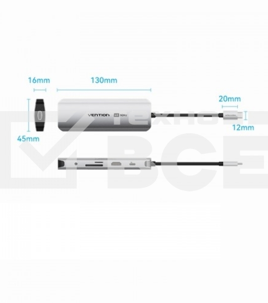 Мультифункциональный хаб Vention USB Type C 9 в 1