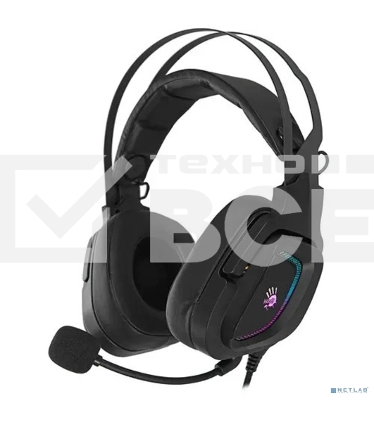 Наушники с микрофоном A4Tech Bloody G570 черный/серый 2м мониторные USB оголовье (G570 USB/ BLACK + GREY)