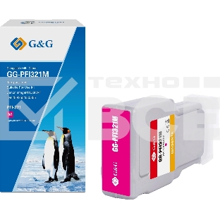 Картридж струйный G&G GG-PFI321M пурпурный (300мл) для Canon imagePROGRAF TM-250/255/350/355