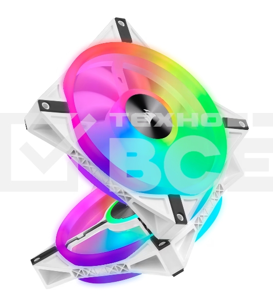Комплект вентиляторов Corsair iCUE QL140 RGb CO-9050106-WW 140мм PWM белый Fan — Dual Fan Kit with Lighting Node CORE