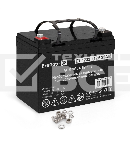 Аккумуляторная батарея ExeGate DT 1233 (12V 33Ah, под болт М6)