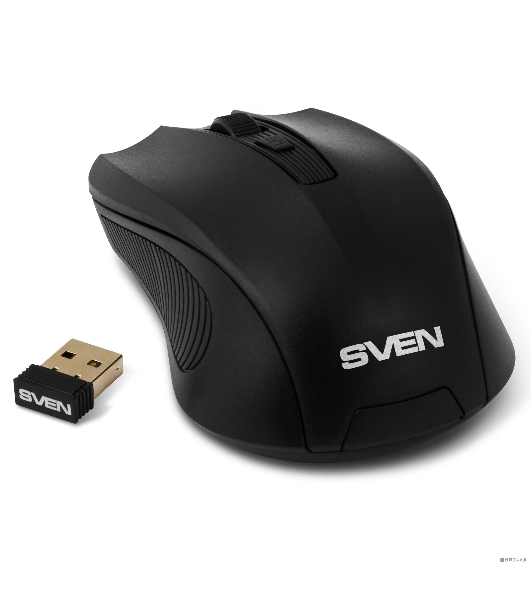 Мышь беспроводная SVEN RX-400W черный, 1400 dpi, радиоканал, USB, кнопки - 4
