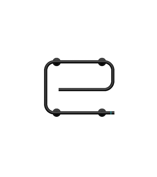 Полотенцесушитель электрический BAU E Black 41х53, черный матовый