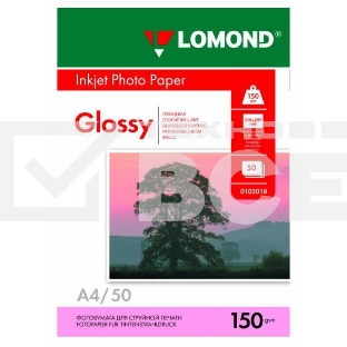 Фотобумага Lomond 0102018 A4/150г/м2/50л./белый глянцевое для струйной печати