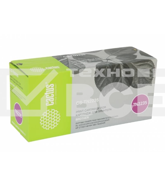 Картридж лазерный Cactus CS-TN2235 черный (1200 стр.) для Brother DCP7060/7060DR/7065/7065DNR/7070/7070DWR/HL-2240/2240R/2250/2250DN/2250DNR/MFC-7360/7360NR/7860/7860DWR