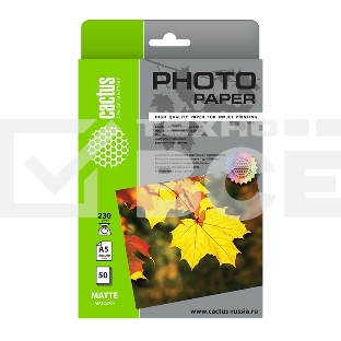 Фотобумага Cactus CS-MA523050 A5/230г/м2/50л./белый матовое для струйной печати