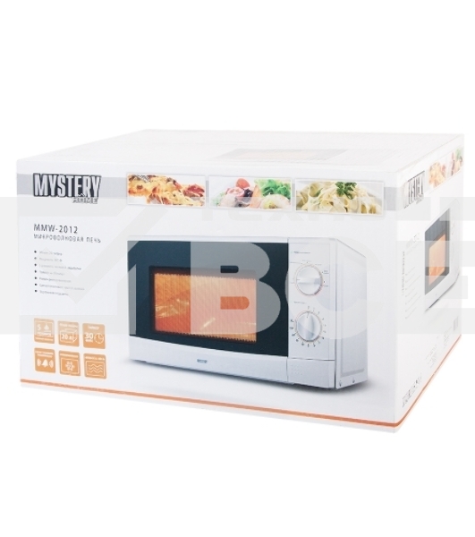 Микроволновая печь Mystery MMW-2012 белый, 20 л, 800 Вт, переключатели - поворотный механизм