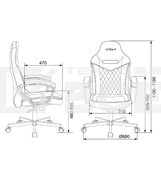 Кресло игровое Бюрократ VIKING 6 KNIGHT B FABRIC черный крестовина металл/пластик