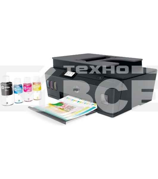 МФУ струйный HP Smart Tank 615 AiO (Y0F71A), A4, цветной, печ. до 22 стр/мин. (ч/б) до 16 стр/мин. (цвет), скан. до 5 стр/мин. (ч/б) 3 стр/мин. (цвет), 1200 x 1200 dpi (ч/б печать, скан.) 1200 x 4800 dpi (печать цвет), USB, Wi-Fi, BlueTooth, Air Print, Mo