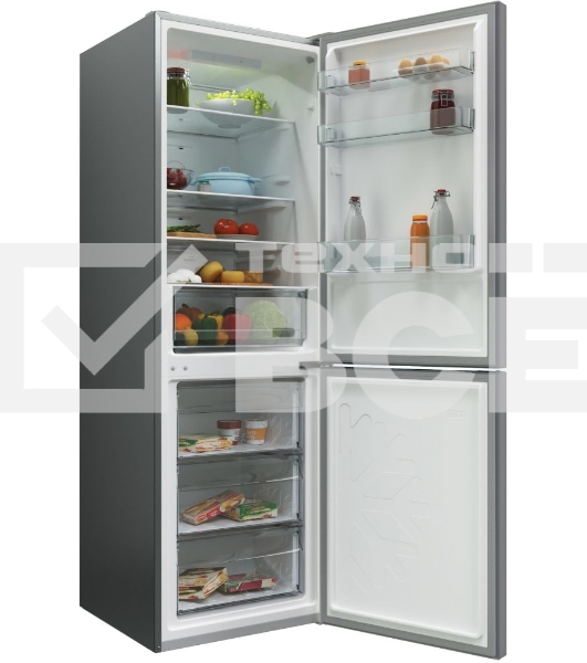 Холодильник Candy CCRN 6180S Комби, 185x59.5x65.7 см, No Frost, полезный объем 333 (227/106) литров, А класс, 40 дБ, 1 компрессор, R600 a, ST, электронное управление внутри на верхней панели, освещение камеры LED (светодиодное), потреление энергии 408кВтч