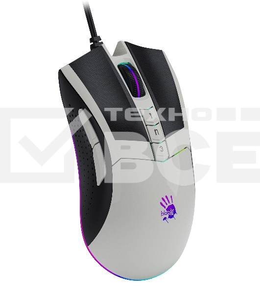 Мышь проводная A4Tech Bloody W90 Max белый/черный, 10000 dpi, USB, кнопки - 10