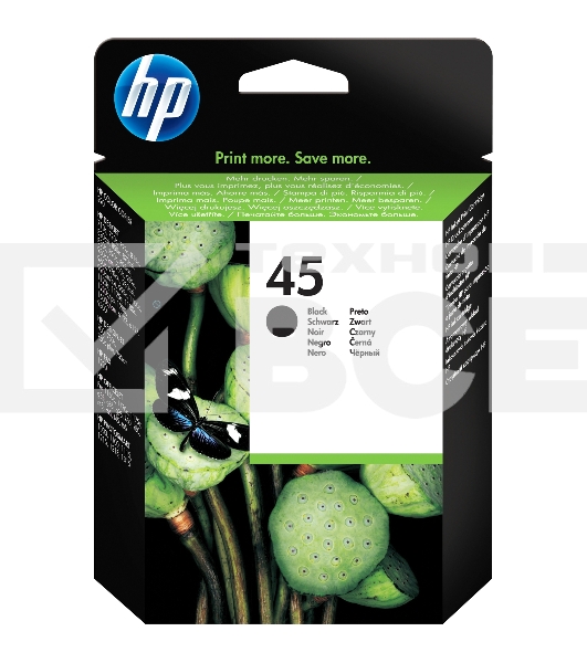 Картридж струйный HP №45 51645AE черный для HP DJ 7xxC/815C/880C/895C/9xxC/112xC/1220/6122/6127 (930стр.)