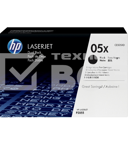 Картридж лазерный HP CE505XD черный двойная упаковка для LJ P2055 2 x 6500 стр