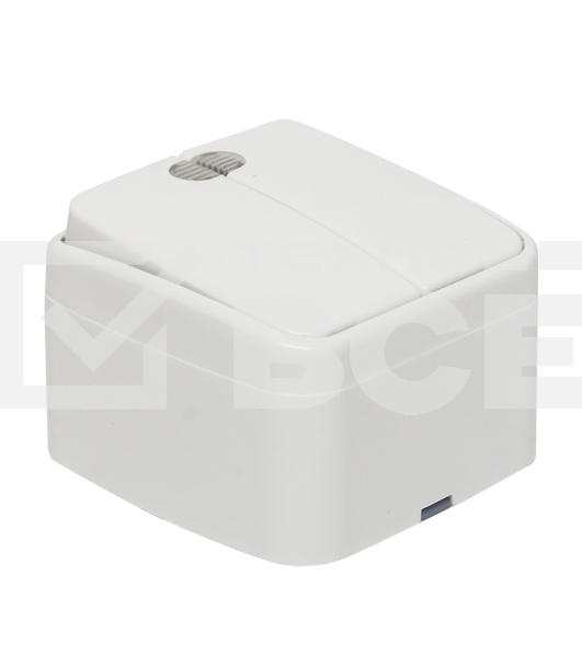 Выключатель 2-клавишный ОП 10А с индикатором белый EKF Basic Минск