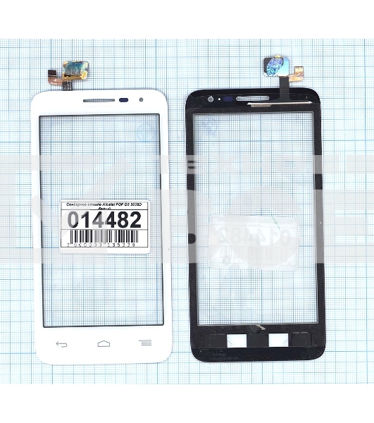 Сенсорное стекло (тачскрин) для Alcatel POP D5 5038D, белое
