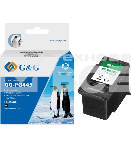 Картридж струйный G&G GG-PG445 черный для Canon Pixma MG2440/2540/2940
