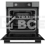 Электрический духовой шкаф Kuppersberg HF 608 GR, Поворотные переключатели, Цифровой таймер, Режимы работы: Нижний нагрев, Традиционный нагрев, Верхний нагрев с конвекцией, Разморозка, Верхний нагрев, Традиционный нагрев с конвекцией, Эмаль легкой очистки, фото 1
