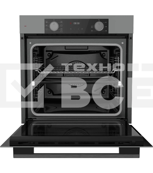 Электрический духовой шкаф Kuppersberg HF 608 GR, Поворотные переключатели, Цифровой таймер, Режимы работы: Нижний нагрев, Традиционный нагрев, Верхний нагрев с конвекцией, Разморозка, Верхний нагрев, Традиционный нагрев с конвекцией, Эмаль легкой очистки
