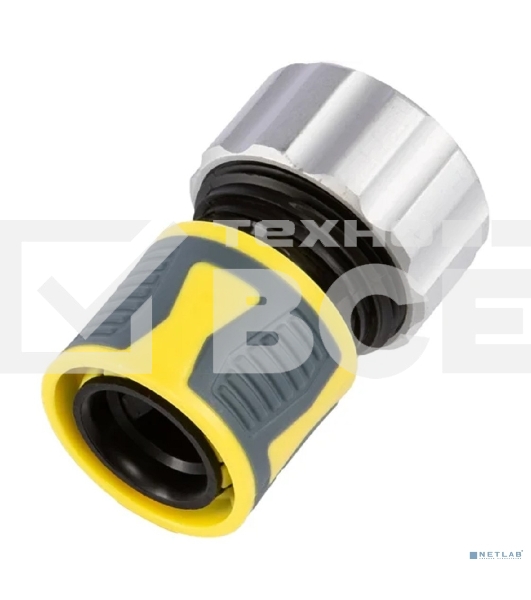 Коннектор для шланга, быстросъемный 3/4' с термопластичной резиной и зажимной гайкой из цинка Профи ЧЕТЫРЕ СЕЗОНА 