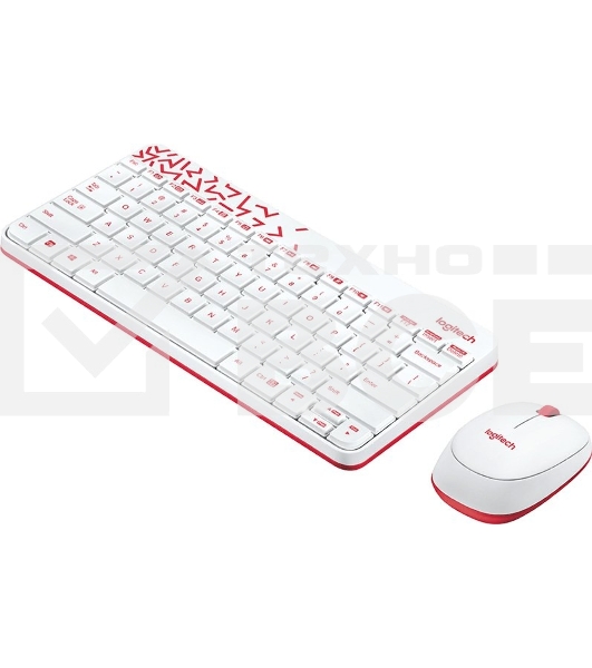 Клавиатура + мышь Logitech Wireless Combo MK 240 Nano White-red 920-008212