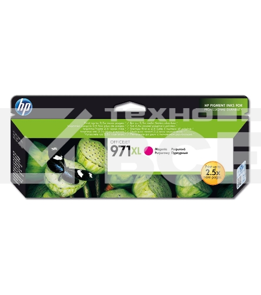 Картридж струйный HP 971XL CN627AE пурпурный для HP OJ Pro X476dw/X576dw/X451dw/X551dw (6600стр.)