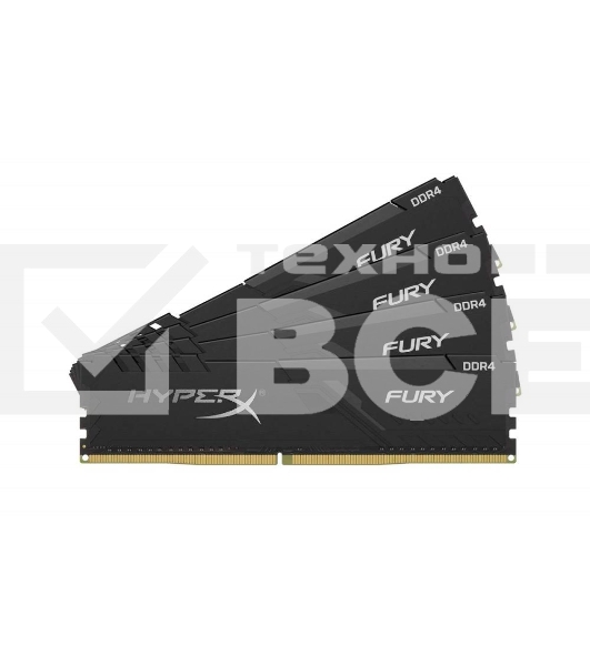 Оперативная память Kingston HyperX Fury, DDR4, 16GB (4x4GB), 3200MHz, CL16, с радиатором